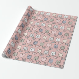 Cute Cat Pattern Wrapping Paper