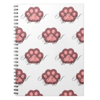 Cute Cat Paw "MEOW" Calligraphy – Adorable Kitty Notebook