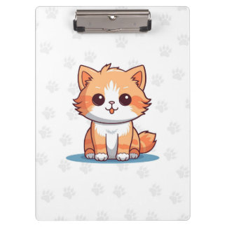 Cute Cat Paw Print Clipboard Aesthetic Cat Design