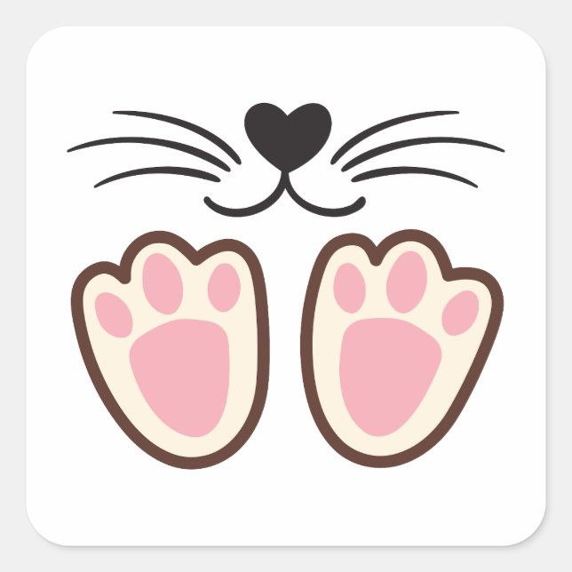 Cute cat paws square sticker (Front)