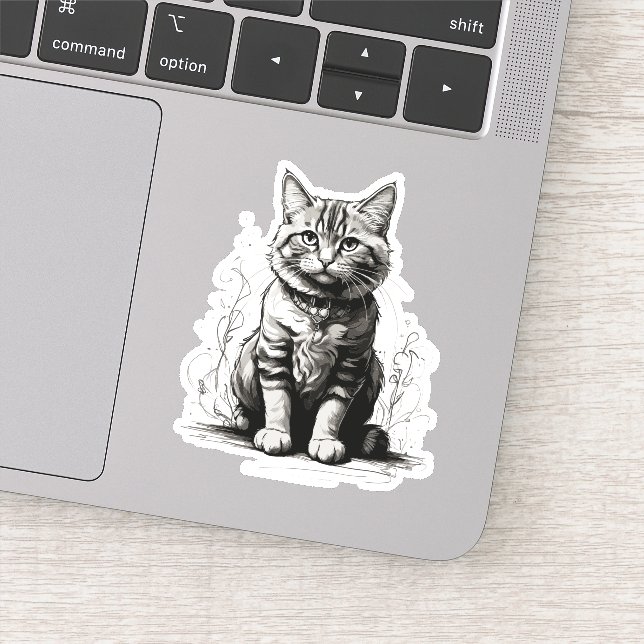 Cute Cat Pencil Sketch (Detail)