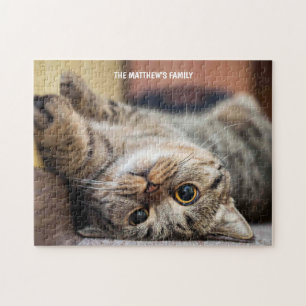 Cute cat personalised jigsaw jigsaw puzzle
