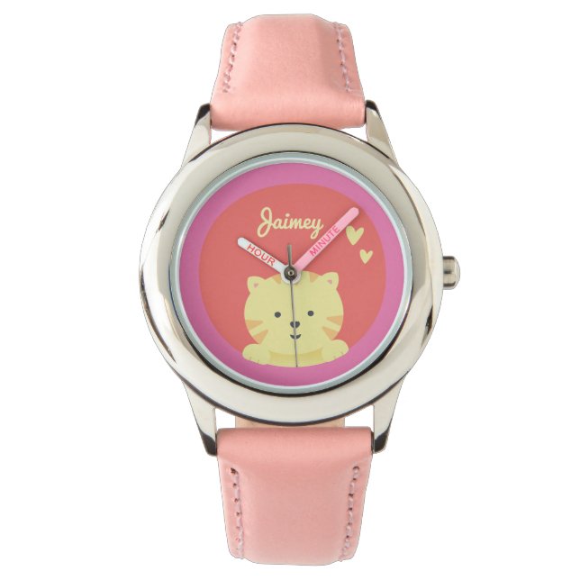 Cute Cat- Personalised Kids  Watch (Front)