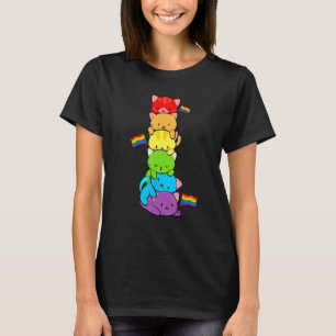 Cute Cat Pet  LGBTQ Rainbow LGBT Gay Men Pride Fla T-Shirt