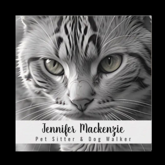 Cute Cat Pet Sitter and Dog Walker Square Business Card (Creator Uploaded)