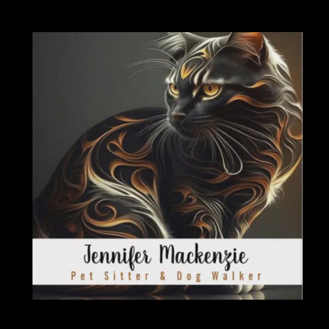 Cute Cat Pet Sitter and Dog Walker Square Business Card (Creator Uploaded)