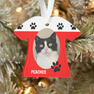 Cute Cat Photo Christmas Ornament