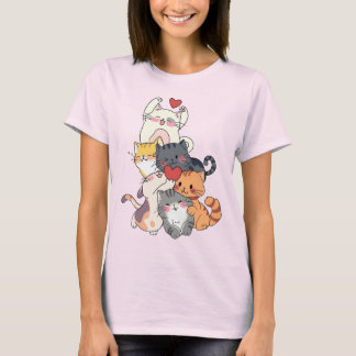 Cute Cat Pile of Love – Adorable Kittens Hugging T-Shirt