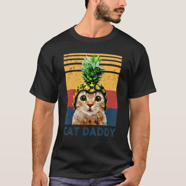 Cute Cat Pineapple Helmet Dad dy Mom my Boy Girl   T-Shirt (Front)