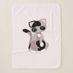 Cute Cat Pink Baby Sherpa Blanket