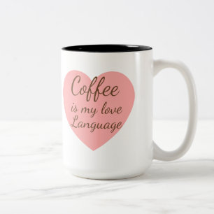 Cute Cat & Pink Heart Coffee Love Mug