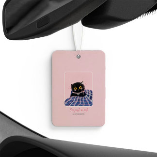 Cute Cat Pink Modern Pastel Car Air Freshener
