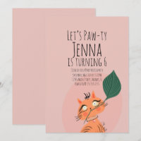 Cute Cat PlanT Birthday  Party Black Pink 