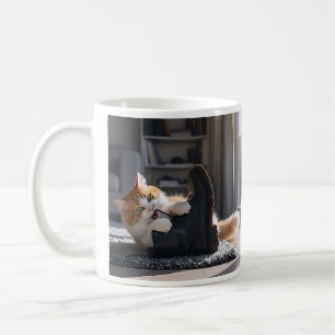 Cute Cat Playing Boot Coffee Mug