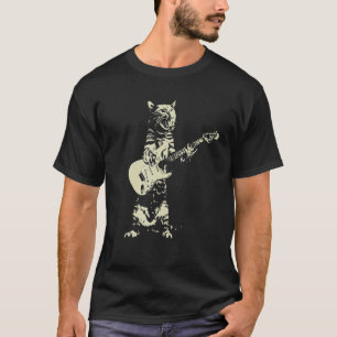 Cute Cat Playing Guitar T-Shirt