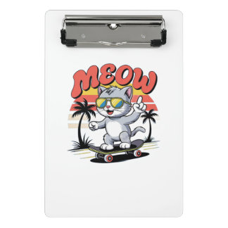 Cute cat playing in nice field mini clipboard