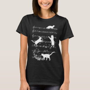 Cute Cat Playing Music Notes Jazz Day  Jazz Musi T-Shirt