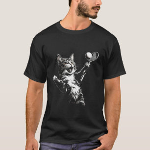 Cute Cat Playing Ping Pong Table Tennis Style Tenn T-Shirt