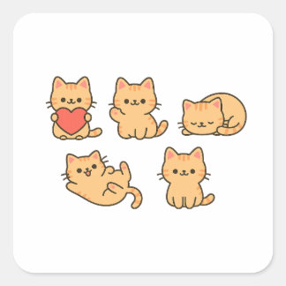 Cute Cat PNG Sticker – 5 Transparent Cats | Velora
