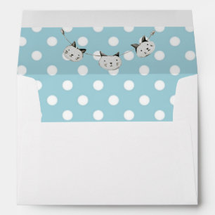 Cute Cat Polka Dot Baby Shower Envelope