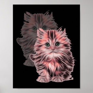 Cute Cat Portrait For Cat Moms And Animal Lover  Poster