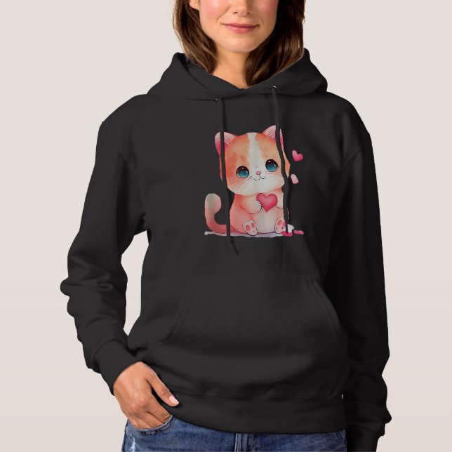 Cute Cat Present for Kitten Colourful Kitty Hoodie (Front)