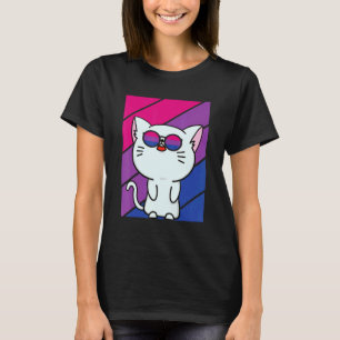Cute Cat Pride Bisexual Flag LGBTQ Proud Ally Prid T-Shirt