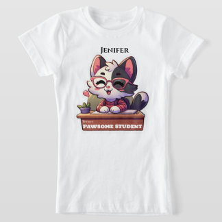 Cute Cat Pun Back to school T-Shirt