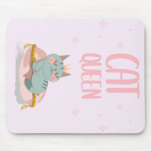Cute Cat Queen Gift Idea, Kitten Cat Funny Gift Mouse Pad