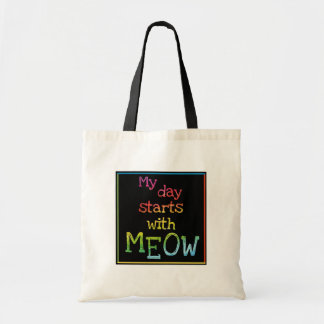 Cute Cat Quote Fun Colours Image on Both Sides Gif Tote Bag