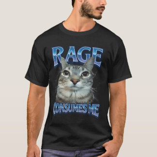 Cute Cat Rage Consumes Me Silly Staring Cat Meme T-Shirt