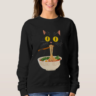 Cute Cat & Ramen Noodles Cats Joke Kawaii Cat Anim Sweatshirt