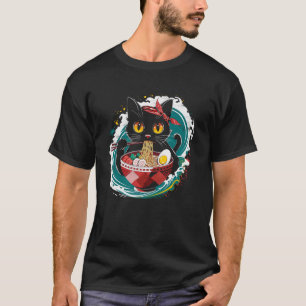 Cute Cat & Ramen Noodles Cats Joke Kawaii Cat Anim T-Shirt