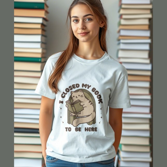 Cute cat reading a book, funny reading saying T-Shirt (Creator Uploaded)