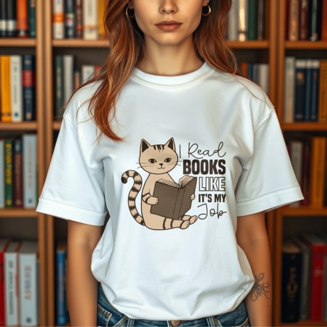 Cute Cat Reading a Book Tri-Blend Shirt (Creator Uploaded)