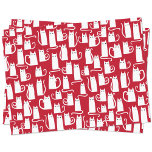 Cute Cat Red and White Tissue Paper<br><div class="desc">Fun little white kitty cats on a festive red background.  Purrfect for animal lovers. Original art by Nic Squirrell.</div>