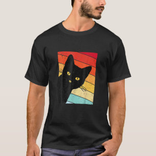 Cute Cat Retro Style Black Kitty Cats T-Shirt