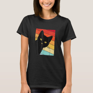 Cute Cat Retro Style Black Kitty Cats T-Shirt