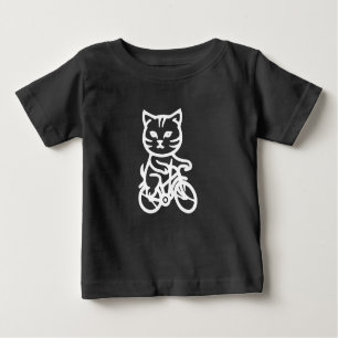 Cute cat riding a bicycle baby T-Shirt