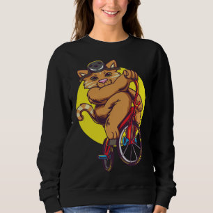 Cute cat riding a BMX bike Sweatshirt