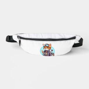 CUTE CAT riding a motocycle Classic T-Shirt (6) Bum Bags