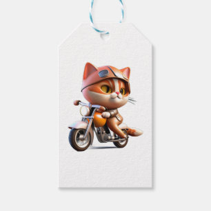 CUTE CAT riding a motocycle Classic T-Shirt Gift Tags