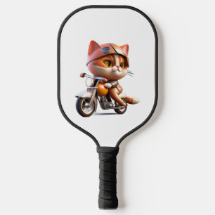 CUTE CAT riding a motocycle Classic T-Shirt Pickleball Paddle