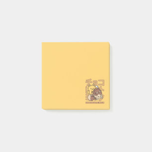 Cute Cat Riding Chocolate Milk Carton Kawaii Art Post-it Notes