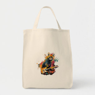 cute cat rocks tar design tote bag