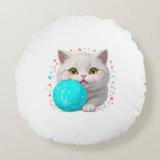 cute cat round cushion