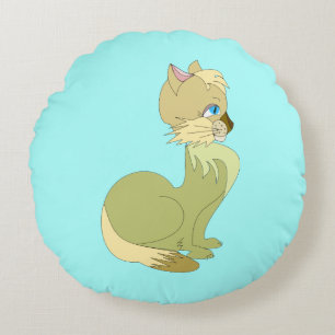 Cute Cat Round Pillow