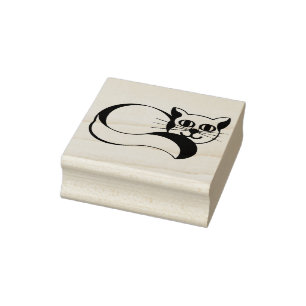 Cute cat rubber stamp