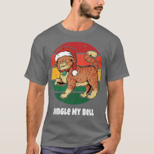 Cute Cat Santa Claus Retro Vintage Sunset Happy Ho T-Shirt