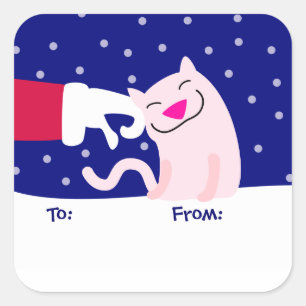 Cute Cat & Santa Gift Tag